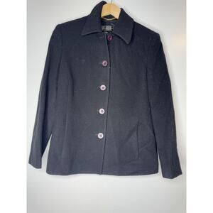 Classiques Entier Atelier Jacket Womens SMALL Wool Cashmere Black Button Coat